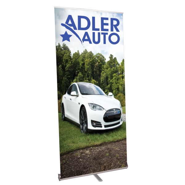 Pacific Mega Retractable Banner Stand 39.25" in Silver