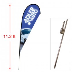 Large Outdoor Teardrop Flag with Ground Stake Large Outdoor Teardrop Flag with Ground Stake
