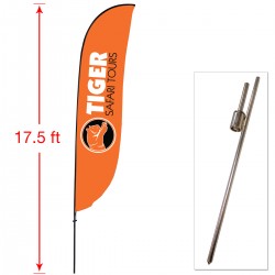 Extra Large Outdoor Feather Flag with Ground Stake