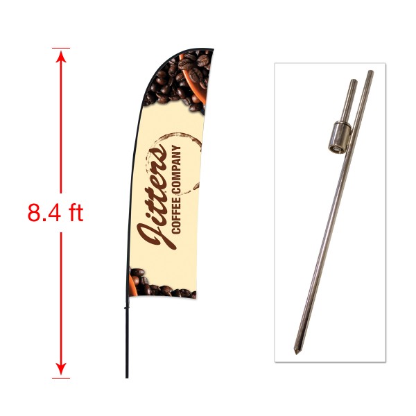 Small Outdoor Curved Flag with Ground Stake
