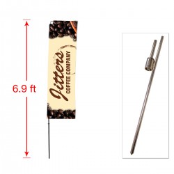 Small Outdoor Straight Flag with Ground Stake