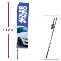 Large Outdoor Straight Flag with Ground Stake