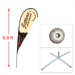 Small Teardrop Flag with Cross Base and Water Ring Small Teardrop Flag with Cross Base and Water Ring