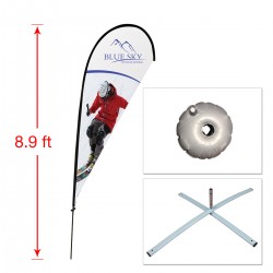 Medium Teardrop Flag with Cross Base and Water Ring Medium Teardrop Flag with Cross Base and Water Ring