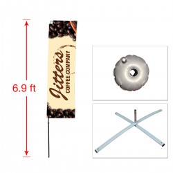 Small Straight Flag with Cross Base and Water Ring