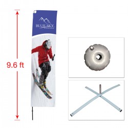 Medium Straight Flag with Cross Base and Water Ring