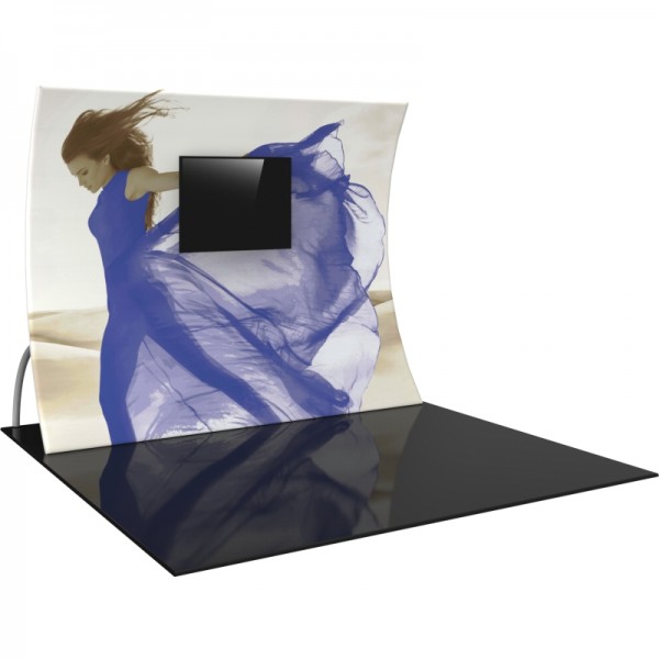 10FT Vertically Curved Fabric Trade Show Display with Monitor Mount