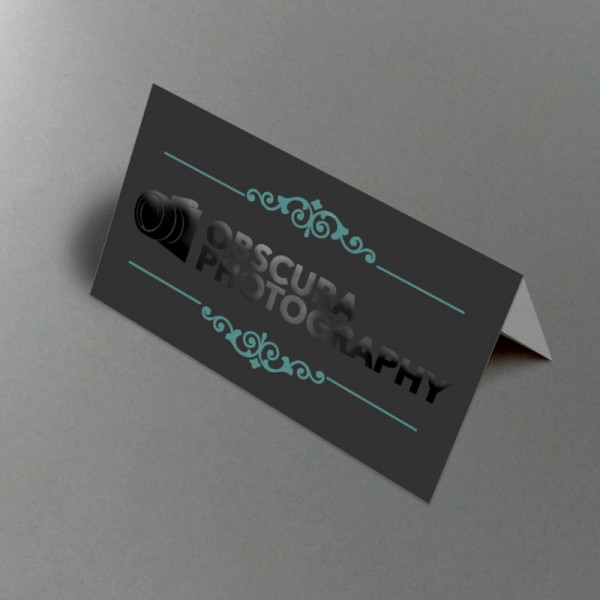 3.5" x 4" Fold Over Spot UV Business Cards with spot uv on the front only