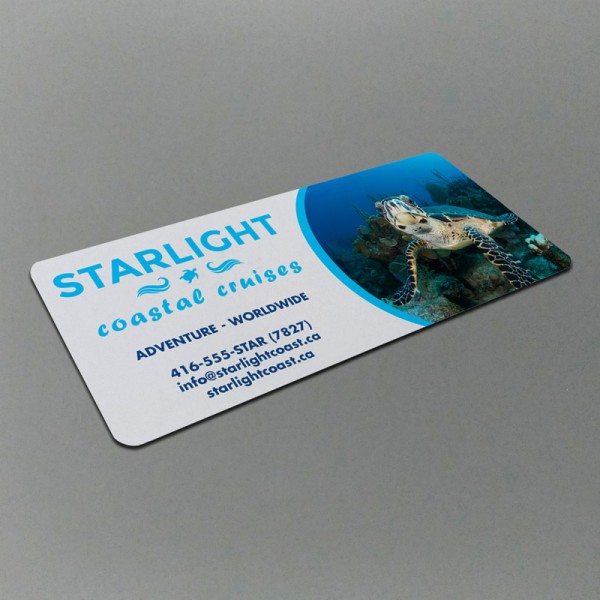1.5" x 3.5" Round Corner Business Cards on matte card stock