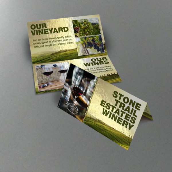 3.5" x 4" Fold Over Business Card with full UV on both sides