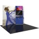 10FT Horizontally Curved Fabric Trade Show Display with Large Stand-off Shelf and Monitor Mount