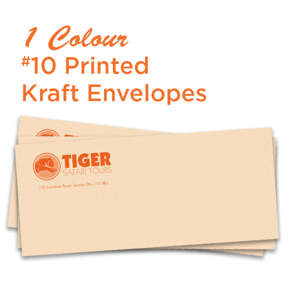 1 Colour #10 Printed Kraft Envelope