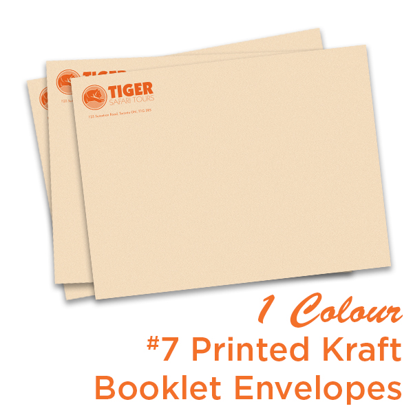 1 Colour #7 Printed Kraft Booklet Envelope