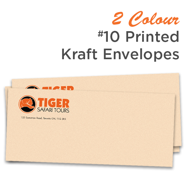 2 Colour #10 Printed Kraft Envelope