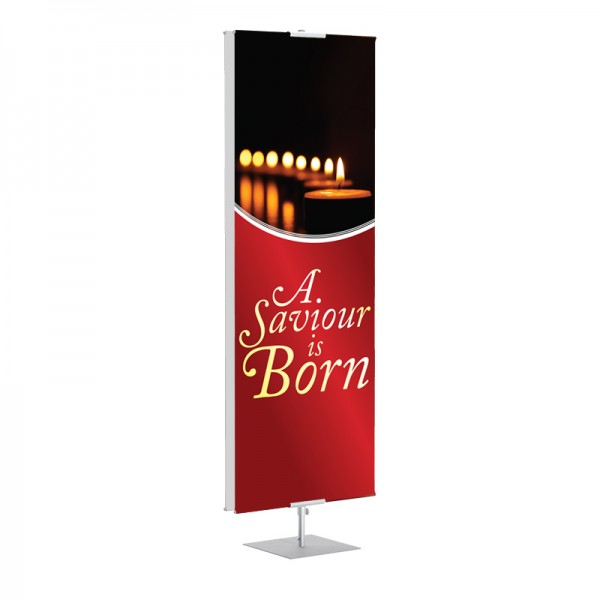 Christmas Candles A Saviour is Born Banner Stands