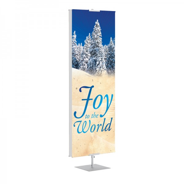 Christmas Winter Trees Joy to the World Banner Stands