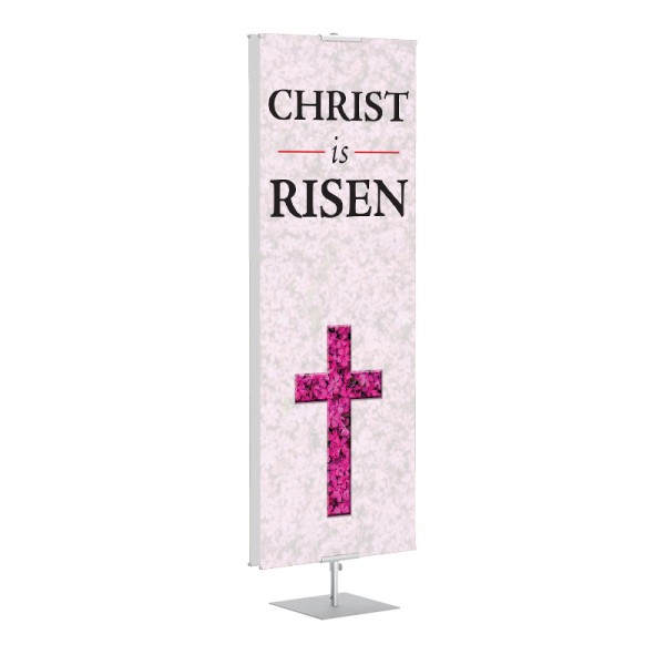 Easter Flower Cross Christ is Risen Banner Stands