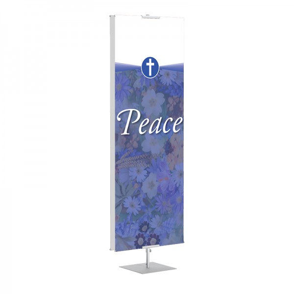 Praise Flowers Blue Peace Banner Stands