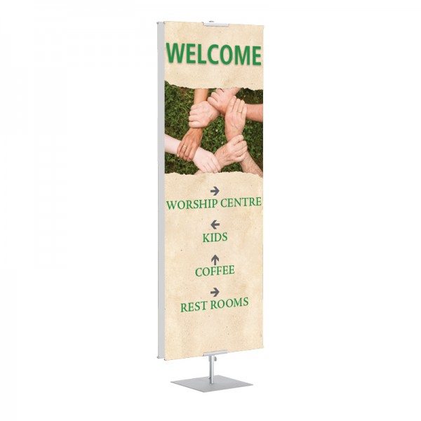 Welcome Directions Hands classic Banner Stands