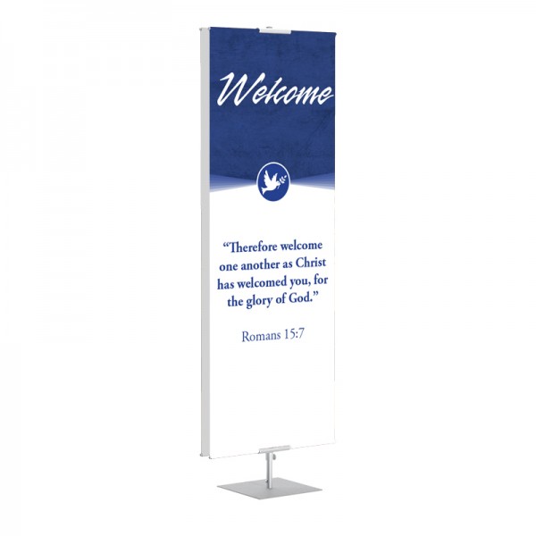 Welcome Quotations 2 Reverse Blue Dove classic Banner Stands