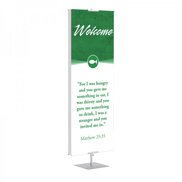 Welcome Quotations 2 Reverse Green Fish classic Banner Stands
