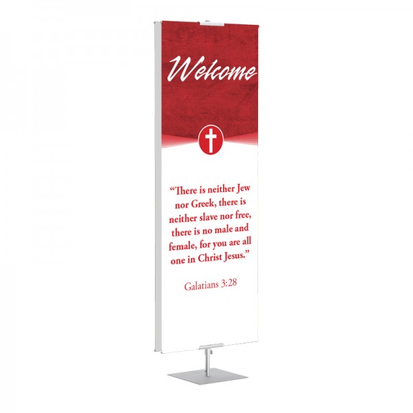 Welcome Quotations 2 Reverse Red Cross classic Banner Stands