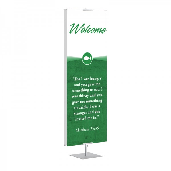 Welcome Quotations Green Fish classic Banner Stands
