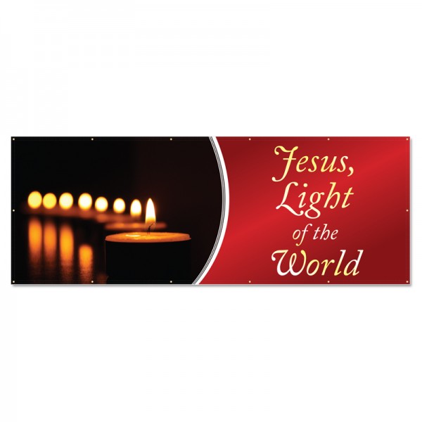 Christmas Jesus Light of the World Outdoor Vinyl Banner