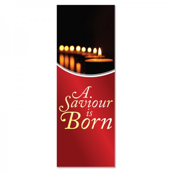 Christmas Candles A Saviour is Born Indoor Vinyl Banner