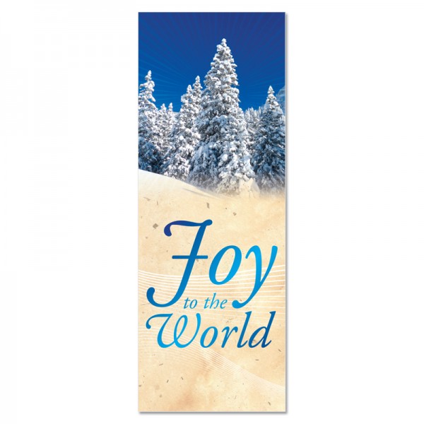 Christmas Winter Joy to the World Indoor Vinyl Banner