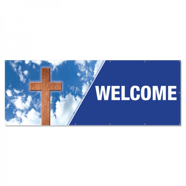 Welcome Holy Cross Outdoor Vinyl Banner