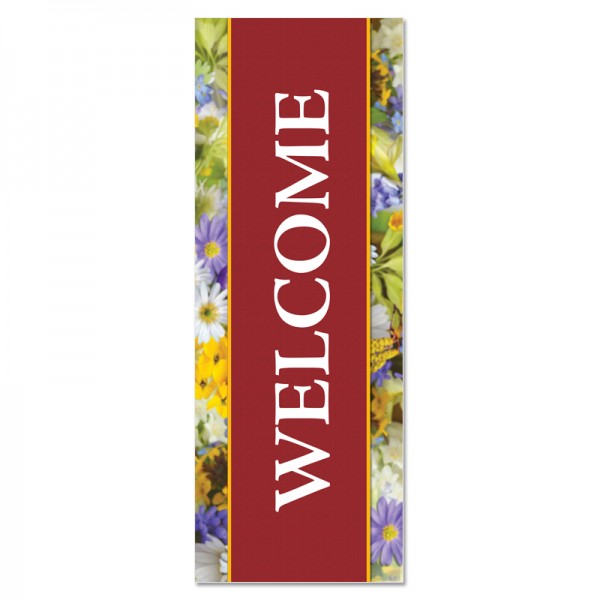 Welcome Flowers Indoor Vinyl Banner