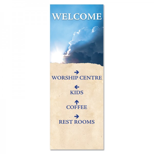 Directions Clouds Indoor Vinyl Banner