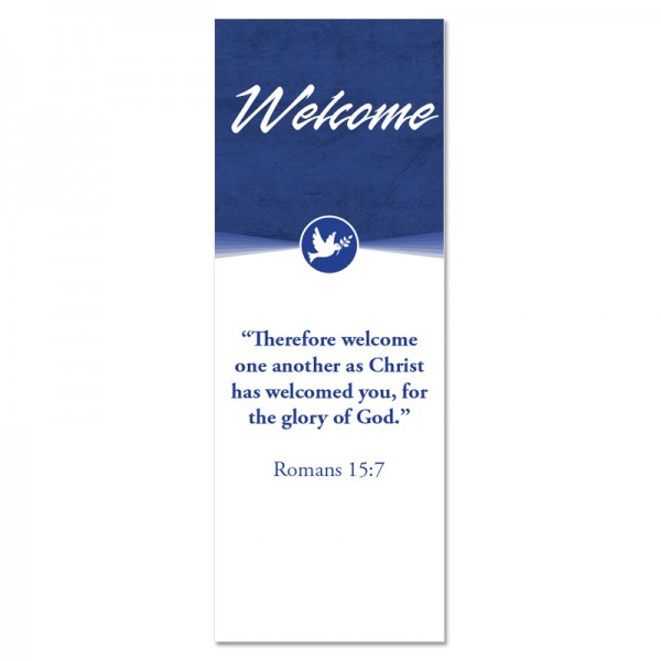 Welcome Quotations 2 Reverse Blue Dove Indoor Vinyl Banner