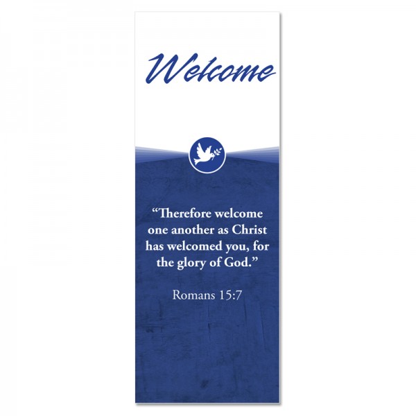 Welcome Quotations Blue Dove Indoor Vinyl Banner