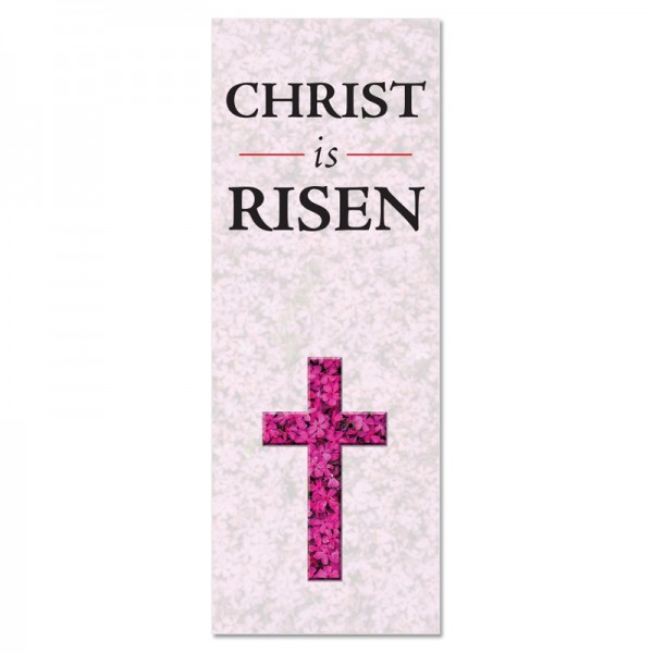 Easter Flower Cross Christ is Risen Indoor Vinyl Banner