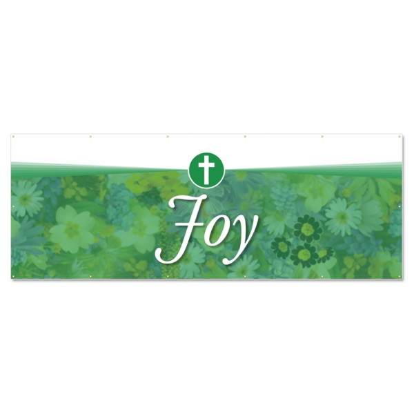Praise Flowers 2 Green Joy Outdoor Vinyl Banner