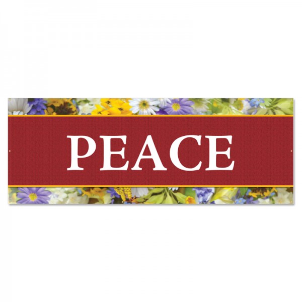 Praise Flowers Peace Outdoor Vinyl Banner