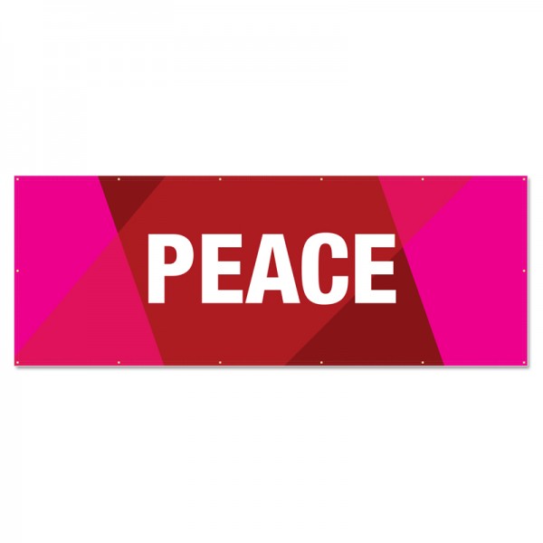 Praise Geometric Red Peace Outdoor Vinyl Banner