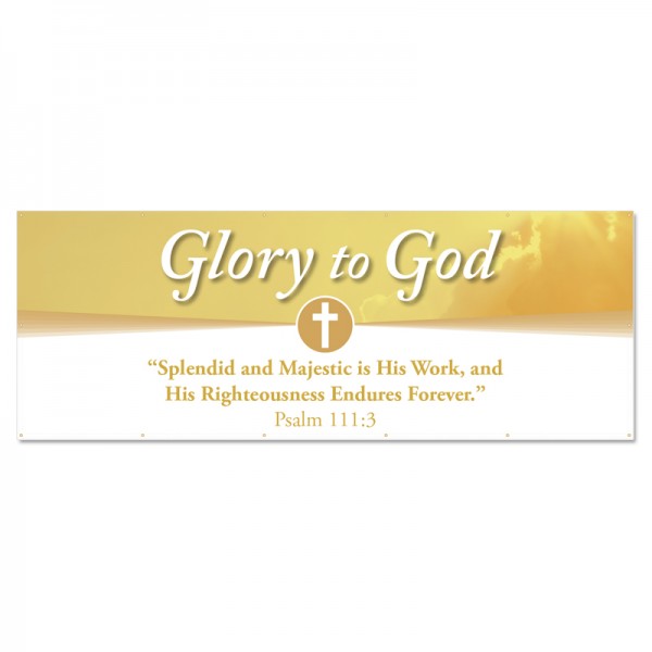 Praise Clouds Glory to God Outdoor Vinyl Banner