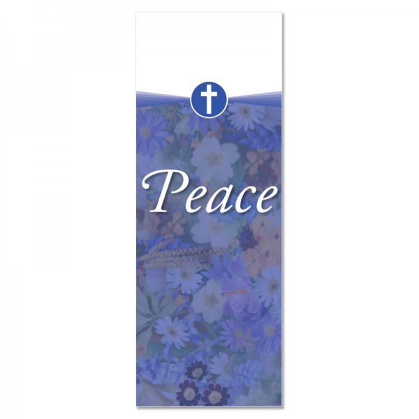 Praise Flowers 2 Blue Peace Indoor Vinyl Banner