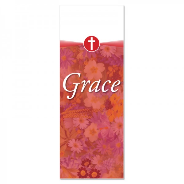 Praise Flowers 2 Red Grace Indoor Vinyl Banner