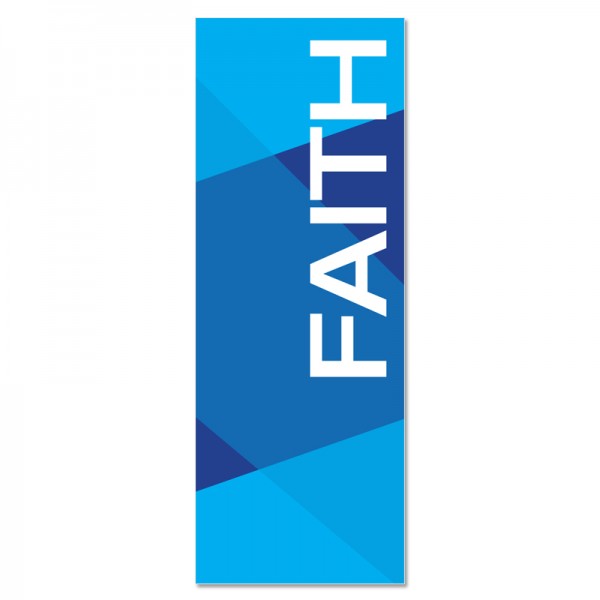 Praise Geometric Blue Faith Indoor Vinyl Banner