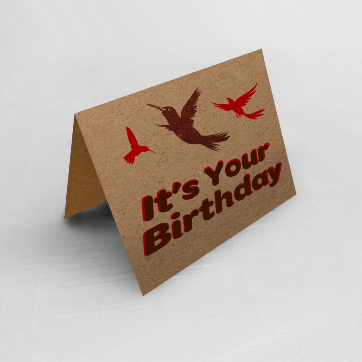 4.25" x5.5" Kraft Custom Printed Greeting Cards