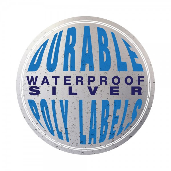 Durable Waterproof Round Silver Poly Labels