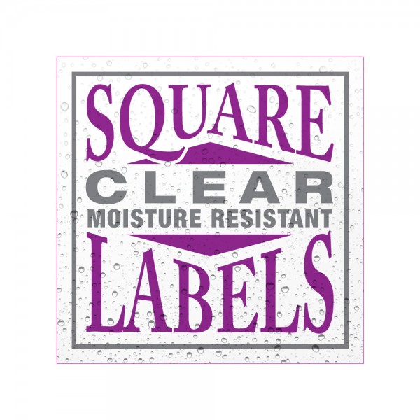 Custom Square Clear Moisture Resistant Labels Custom Square Clear Moisture Resistant Labels