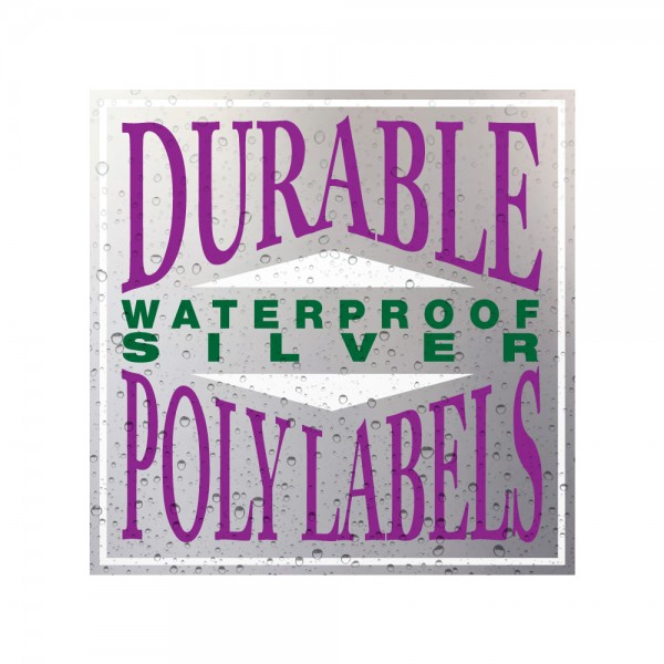 Durable Waterproof Square Silver Poly Labels