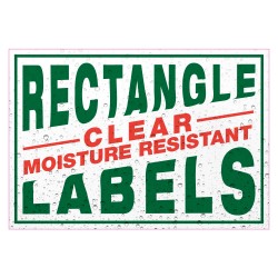 Custom Rectangle Clear Moisture Resistant Labels