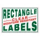 Custom Rectangle Clear Moisture Resistant Labels