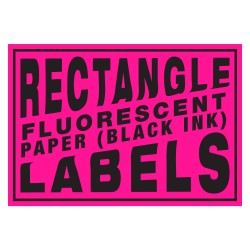 Custom Rectangle Fluorescent Paper Labels (Black Ink only)